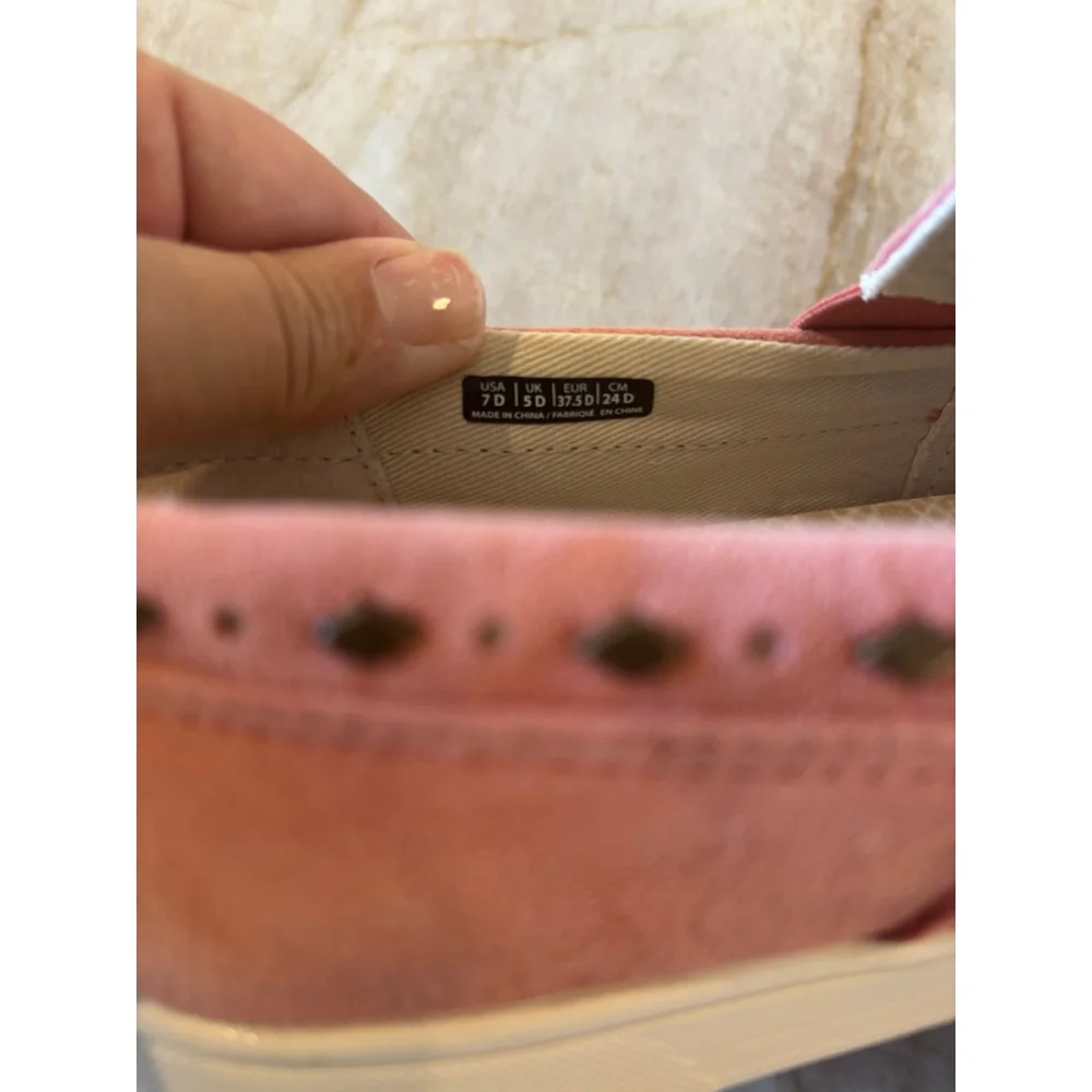 Women's Spenco Pink Suede Slip-On Flats Size 7